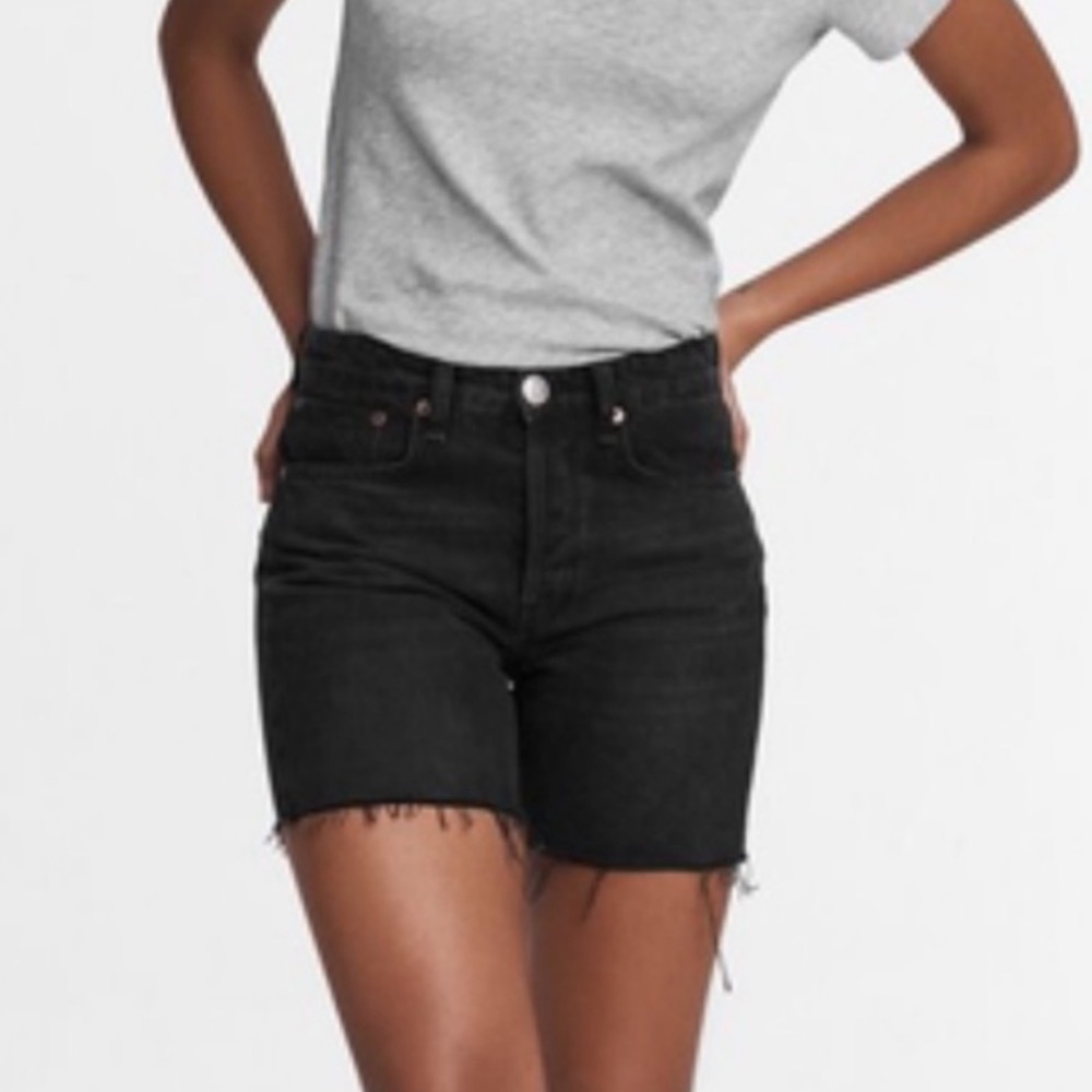 Sz 25 Rag & Bone Maya High Rise Midi Short in black